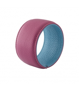 Bracelet manchette cuir SYLVIE Framboise 