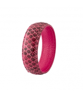 Cuff bracelet in leather and snakeskin "SYLVIE"