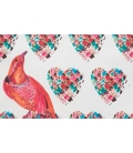 Pochette bicolore oiseaux & coeurs