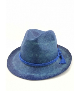 Chapeau Panama Fedora Bleu 