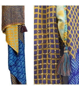 Foulard carre BLOCK bleu 