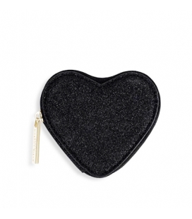 Porte monnaie COEURS noir pailleté