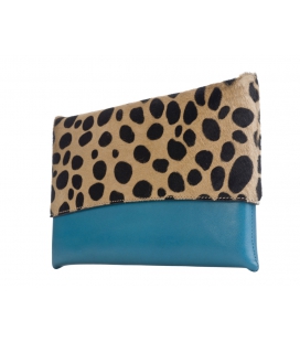 Pochette cuir & léopard MAPUTO